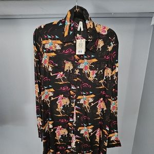 Karman Women's Retro Rodeo Print Short Dress